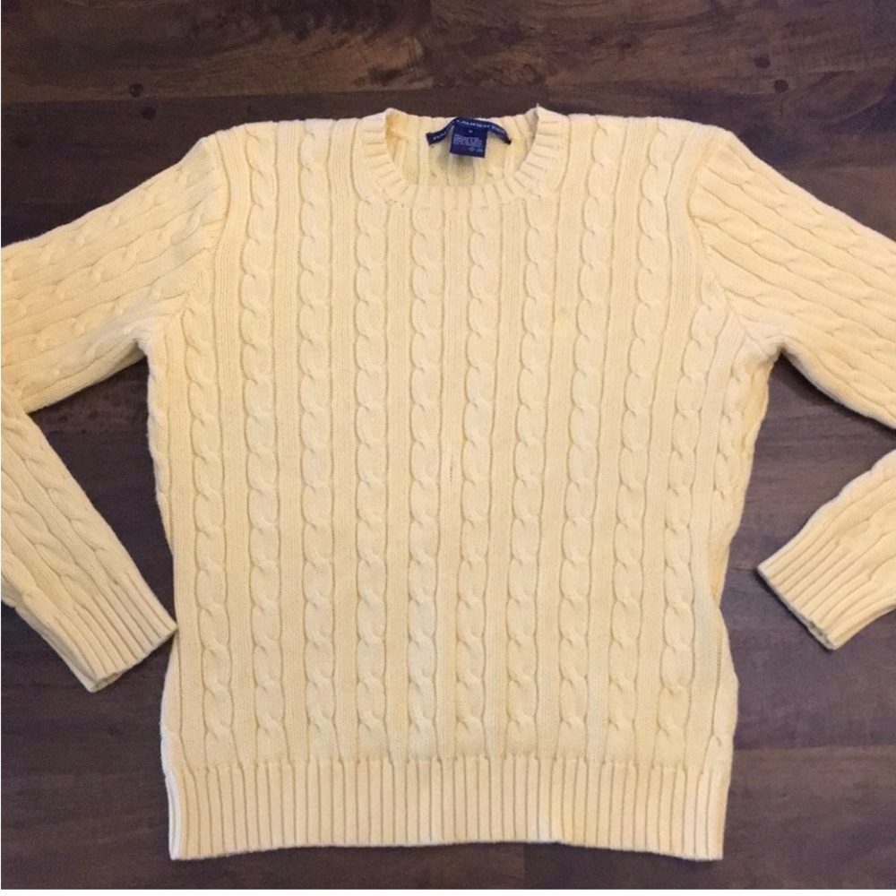 Classic  Ralph Lauren Women’s Yellow Cable Knit Sweater
